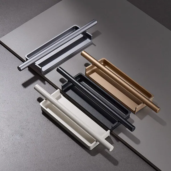 Filta Modern Simple Recess Gold Color Wooden Sliding Door Pull Handle